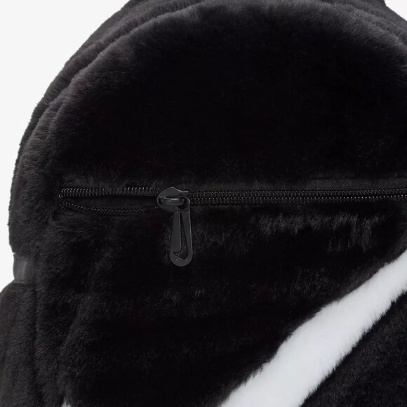 Nike Faux Fur Small (MINI) Backpack Black & White FB3049-010 NWT main image 7